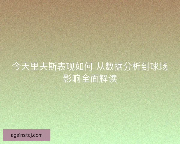 今天里夫斯表现如何 从数据分析到球场影响全面解读