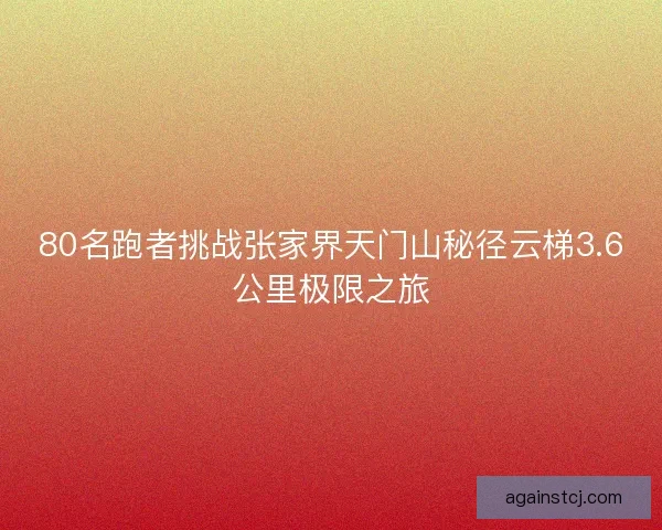 80名跑者挑战张家界天门山秘径云梯3.6公里极限之旅